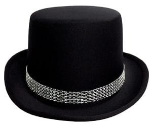 Top Hat Black with Diamante Band