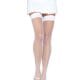 White Fishnet Thigh Highs with Elastic Top