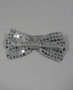 Bow Tie Sequin Silver