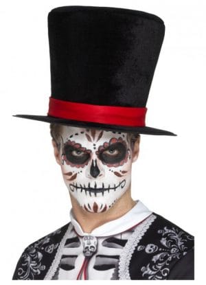 Day of the Dead Top Hat Black Slash Rockstar