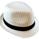 Deluxe White Pinstripe Gangster Trilby Hat