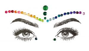 Diamante Rhinestone Face Jewels Glitter Stickers - Pride 1