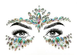 Diamante Rhinestone Face Jewels Glitter Stickers - Green And Silver Coloured Face Jewels - image Face-Jewels-Mystique-300x215 on https://www.abracadabrafancydress.com.au