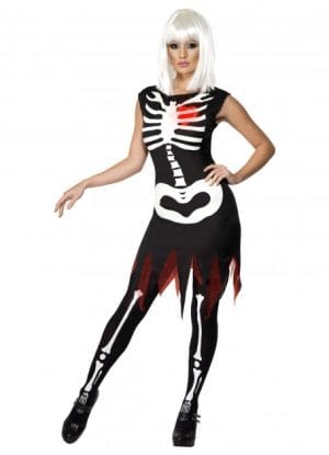 Bride Of Chucky Costume Tiffany Licensed Halloween - image Bright-Bones-Glow-in-the-Dark-Costume-300x415 on https://www.abracadabrafancydress.com.au