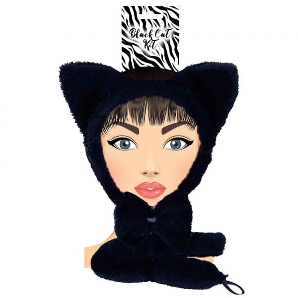 Black Cat Set Includes Tail Ears & Bow Tie Animal - image D22007-600x600 on https://www.abracadabrafancydress.com.au