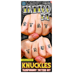 Knuckles Alphabet 2 Old English Temporary Tattoo Tattoos Tinsley Transfers FX - image Knuckles-Alphabet-300x300 on https://www.abracadabrafancydress.com.au