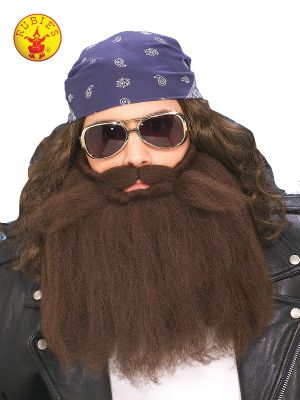 Brown Beard and Moustache Set - image BEARD-MOUSTACHE-SET-ADULT on https://www.abracadabrafancydress.com.au