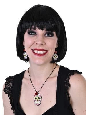 Choker Punk Rock Studded Collar Sexy Goth Stud Spike Spikey Fancy Dress Costume - image Day-of-the-Dead-Earrings-Necklace-Set-300x400 on https://www.abracadabrafancydress.com.au