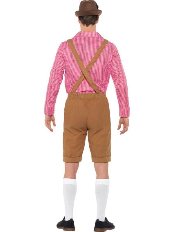 Brown Lederhosen Bavarian Beer Man German Oktoberfest Costume With Red Checked Shirt - image Mr-Bavarian-Costume-1-600x800 on https://www.abracadabrafancydress.com.au
