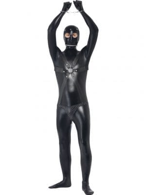 Black Sequin Waistcoat Vest Dance 20s Mardi Gras Ringmaster Magician - image Gimp-Costume-300x400 on https://www.abracadabrafancydress.com.au