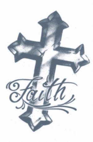 Tattoo Sleeve - Hell From Above Tattoo Sleeve (Single) - image Faith-Cross-Prison-300x459 on https://www.abracadabrafancydress.com.au