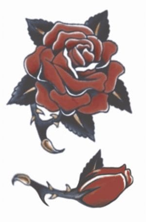 Tattoos - Dead Inside - Gothic Tattoo - image Rose-1940-Vintage-300x457 on https://www.abracadabrafancydress.com.au