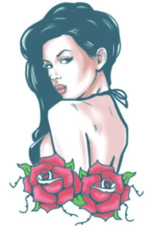 Tattoos - Rose Pin Up - Biker Tattoo - image Rose-Pin-Up-Biker-300x457 on https://www.abracadabrafancydress.com.au