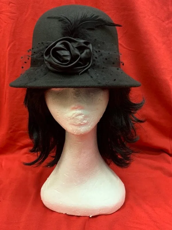 Retro Women Bucket Cap Ladies Flower 1920's Cloche Bowler Hat Winter - image cloche3-600x800 on https://www.abracadabrafancydress.com.au