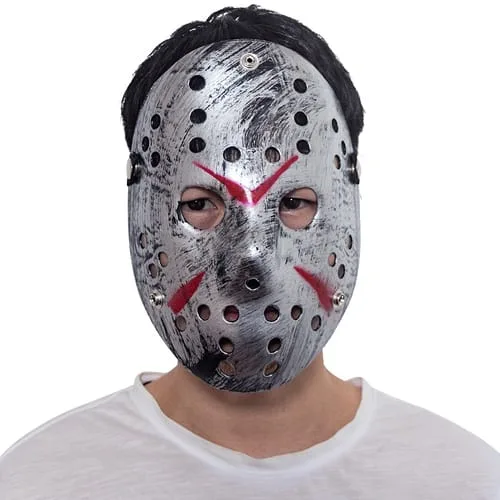 Jason Voorhees Silver Hockey Mask Friday 13th Halloween Costume Halloween Scary - image jason-mask on https://www.abracadabrafancydress.com.au