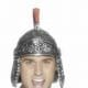 Silver Roman Gladiator Greek Soldier Warrior Helmet Soldier Centurion Armour Latex Party Hat