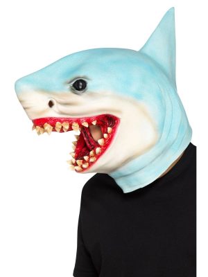 Shark Latex Mask Deluxe Overhead Jaws Masks Fish Ocean Water Sea Fancy Dress