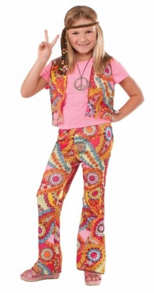 Hippie Girl Hippy Flower Child 1960's 60s 1970s Costume Child Groovy Fancy Dress