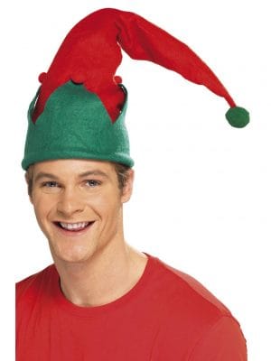 Elf Hat Red & Green with Pom Poms Gnome Christmas Santa's Helper Xmas Dress Up