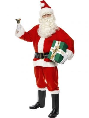 Deluxe Santa Claus Costume Adult Father Christmas Suit Xmas Fancy Dress Up