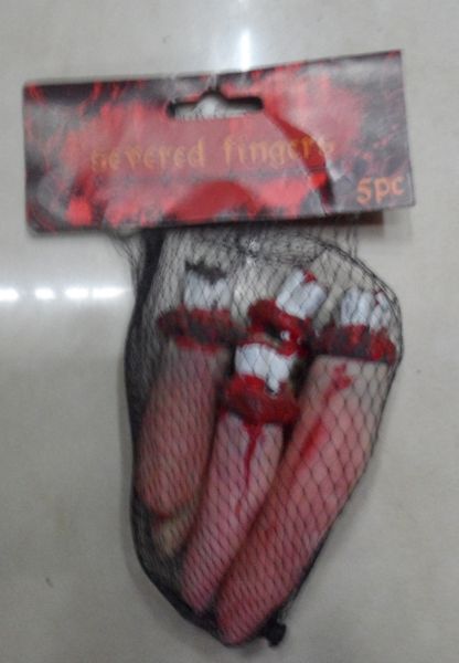 Severed Fingers Cut Off Bloody Didgit Rubber Halloween Horror Decoration Chopped