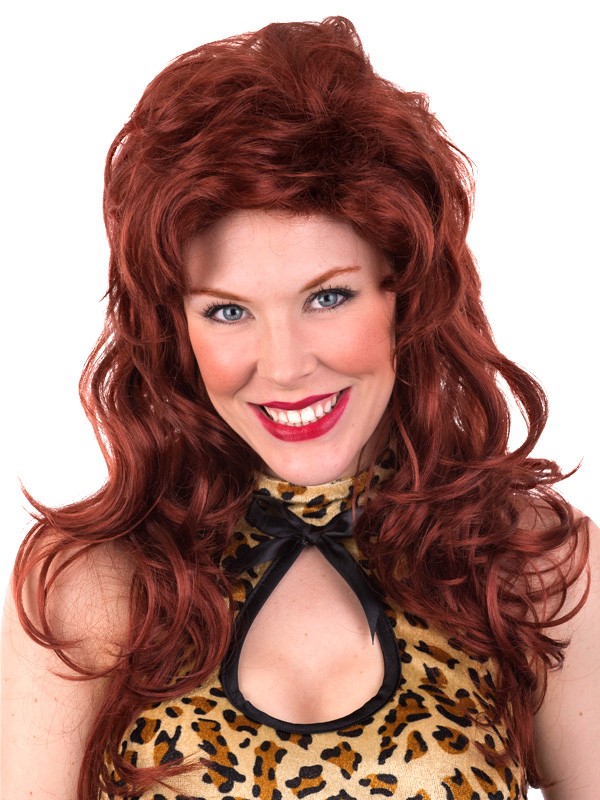 Tammy Big Hair Wig Auburn Red 70s 80s 90s Curly Rock Womens Party Costume Peggy