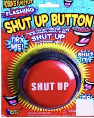 Flashing Shut Up Button Zip It Prank Joke Hilarious Christmas Stuffers Novelty
