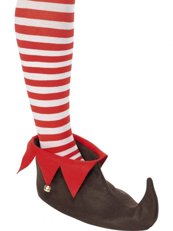 Brown & Red Elf Shoes Christmas Santa's Helper Xmas Elves Pixies Jester Costume