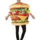Burger Man Costume Hamburger Stag Night Fast Food Buck's Fancy Dress Party