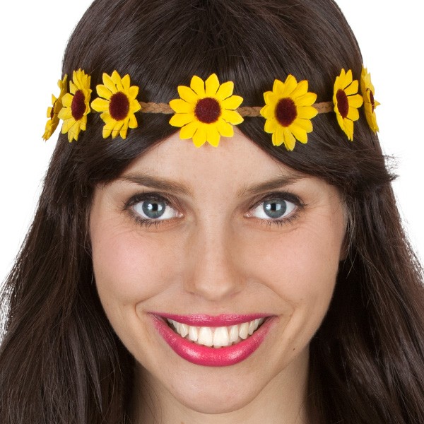 Daisy Chain Yellow Sun Flower Child Headband Hippie Hippy 60's 70's Dress Up