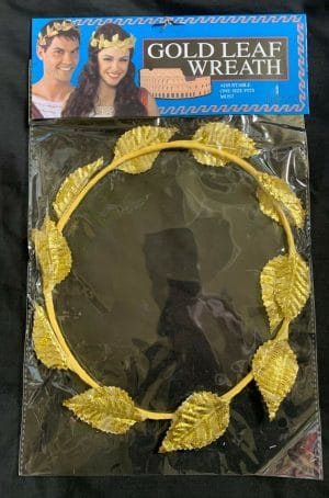 Gold Leaf Wreath Headband Roman Crown Egyptian Greek Caesar Costume Accessory
