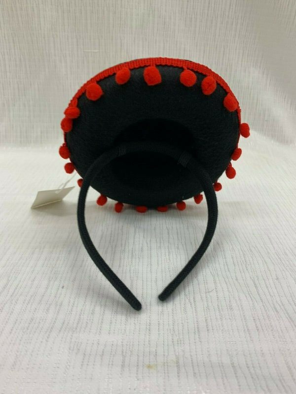 Mini Mexican Sombrero Hat on Headband Black Fancy Dress Fiesta Costume Spanish