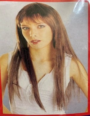 Long Brown Wig with Fringe Kath and Kim