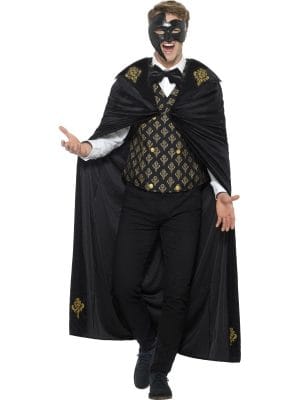 Deluxe Phantom Masquerade Vampire Costume Victorian Halloween Wizard