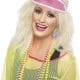 80s Poker Visor Pink Sports Hat Cap Golf Casino Costume Fancy Dress Accessory