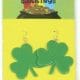 Shamrock Pierced Earrings Irish St Patrick Clover Costume Jewellery Dress Up