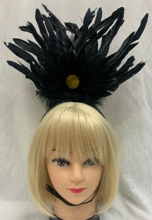 Burlesque Headband 1920's Black Flapper Showgirl Dancer Can Can Vegas Costume