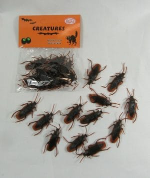 Creepy Crawly Cockroach Plastic pk 12 Halloween Costume Scary Props Accessory