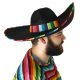 Mexican Black Sombrero Hat with Striped Band