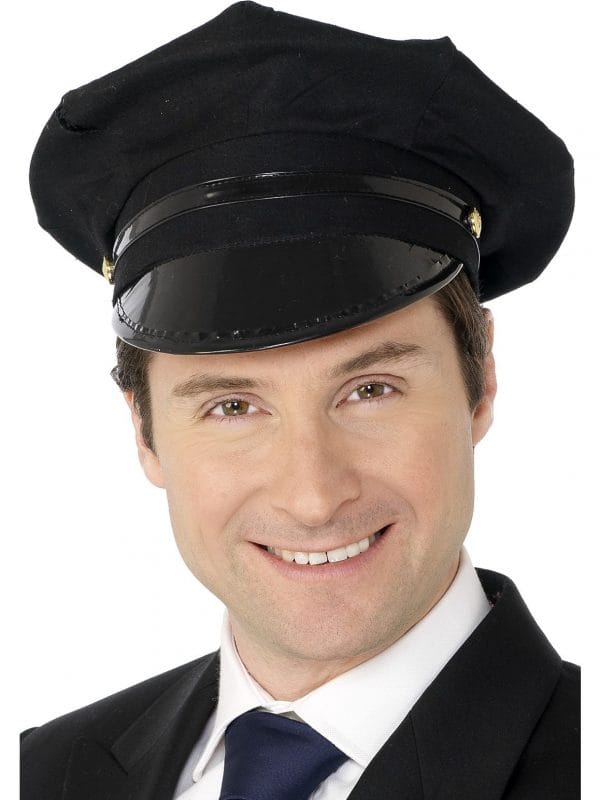 Black Chauffeur Hat Caps Limo Driver