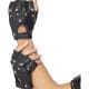 Punk Gloves Fingerless Studded Faux Leather Biker 80s Retro Gothic Accessory