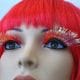 Eyelashes - Red Feather Silver Tinsel Mardi Gras