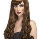Desire Brown Wig Long Curly with Fringe Wig Womens Ladies