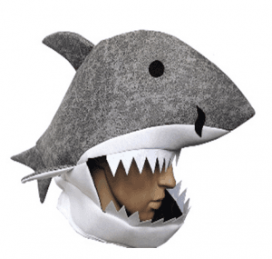 Grey Shark Hood Hat Jaws Dolphin Sea Animal Mask Fancy Dress Costume Great White