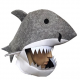 Grey Shark Hood Hat Jaws Dolphin Sea Animal Mask Fancy Dress Costume Great White