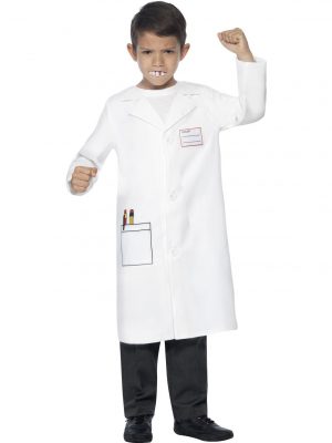 Child Dentist White Lab Coat Doctor Hospital Scientist Vet Fancy Dress Einstein
