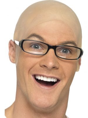 Bald Cap Latex Head Funny Fake Skinhead Baldy Old Man