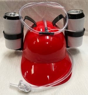 Drinking Helmet Beer Hat Can Holder Red Oktoberfest Drink Holder