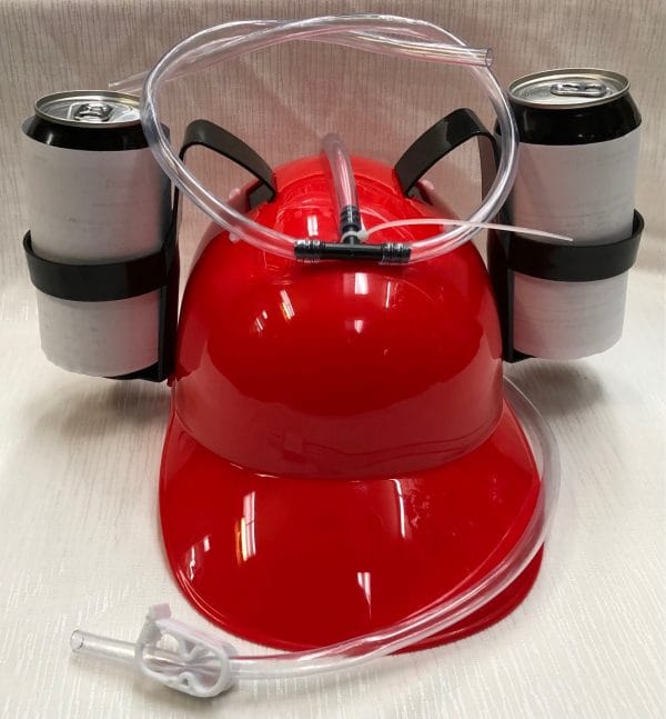Drinking Helmet Beer Hat Can Holder Red Oktoberfest Drink Holder
