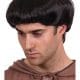 Monk Wig Bald Spot Black Hair Mens Medieval Priest Religious Friar Tuck
